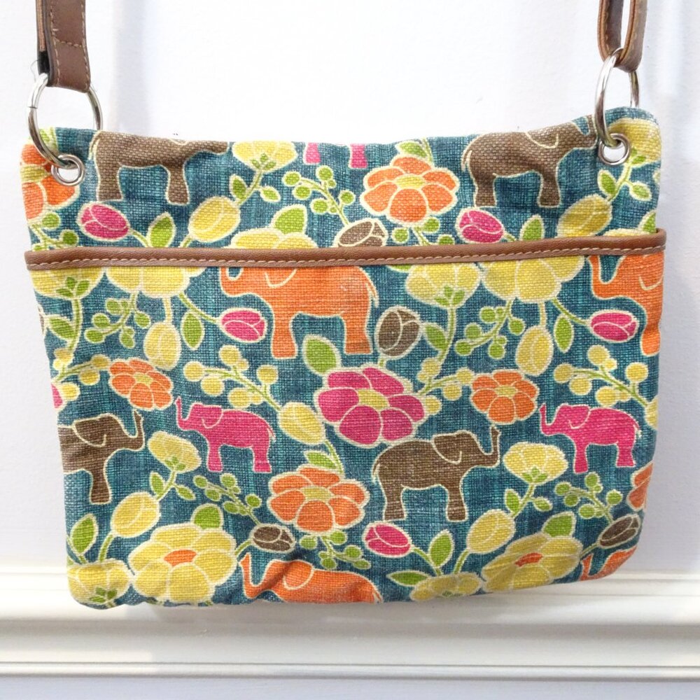 Relic By Fossil Crossbody Bag Elephant Floral Can… - image 5